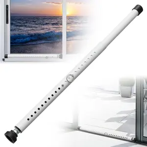 AceMining Sliding Door Security Bar,Heavy Duty Sliding Patio Door Lock Bar, 20-50inch Adjustable Multi-use Window Security Bars, Sliding Door Stopper,White,1Pack