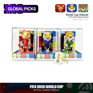 Officially Licensed FIFA 2026 World Cup 9cm Mascot 3-Piece Set with Keychain – ZAYU, CLUTCH, MAPLE | Gift & Decor for Soccer Fans Cute Keychain #GLOBAL PICKS