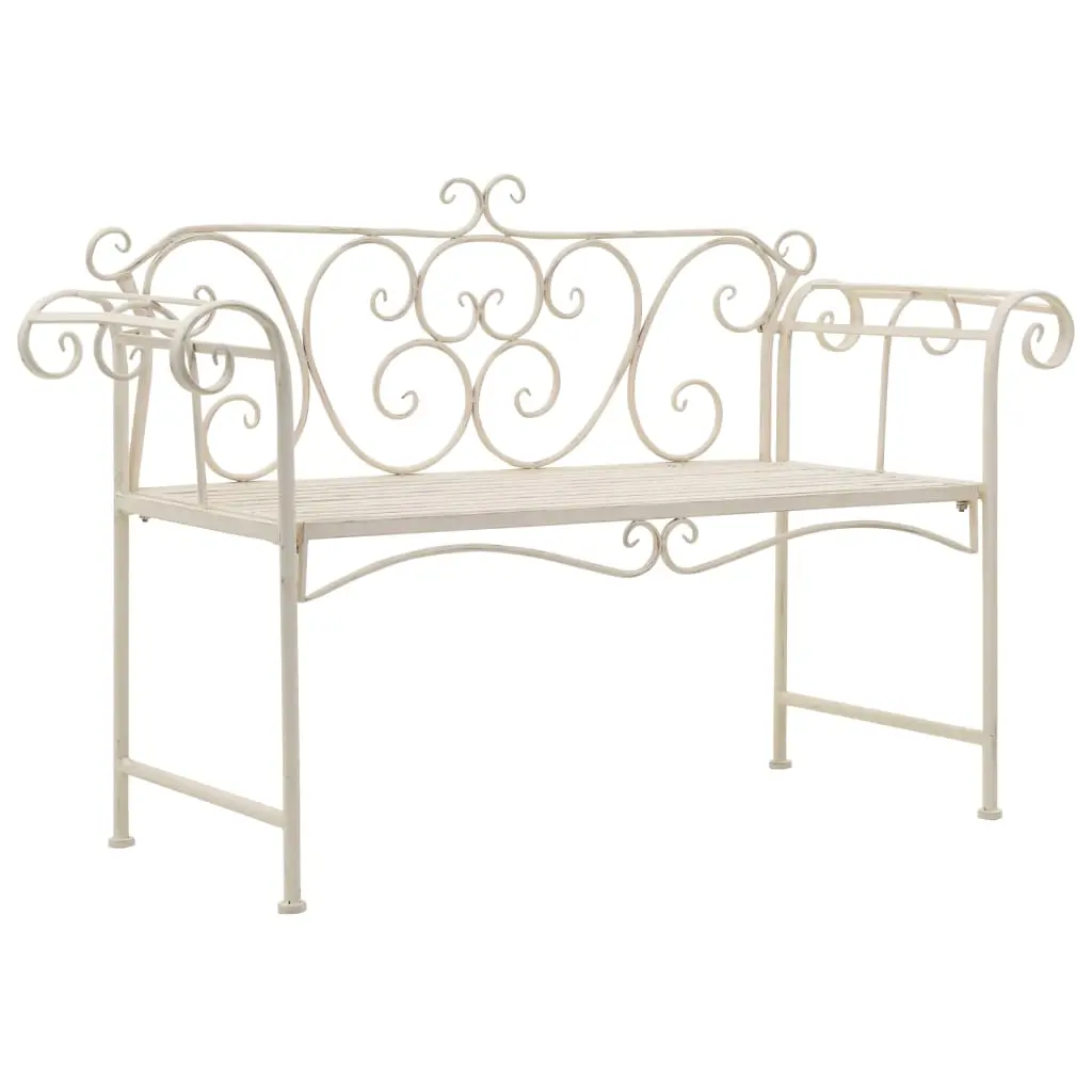 vidaXL Outdoor Patio Bench Metal Scrolling Garden Bench Chair Steel Antique 3003857