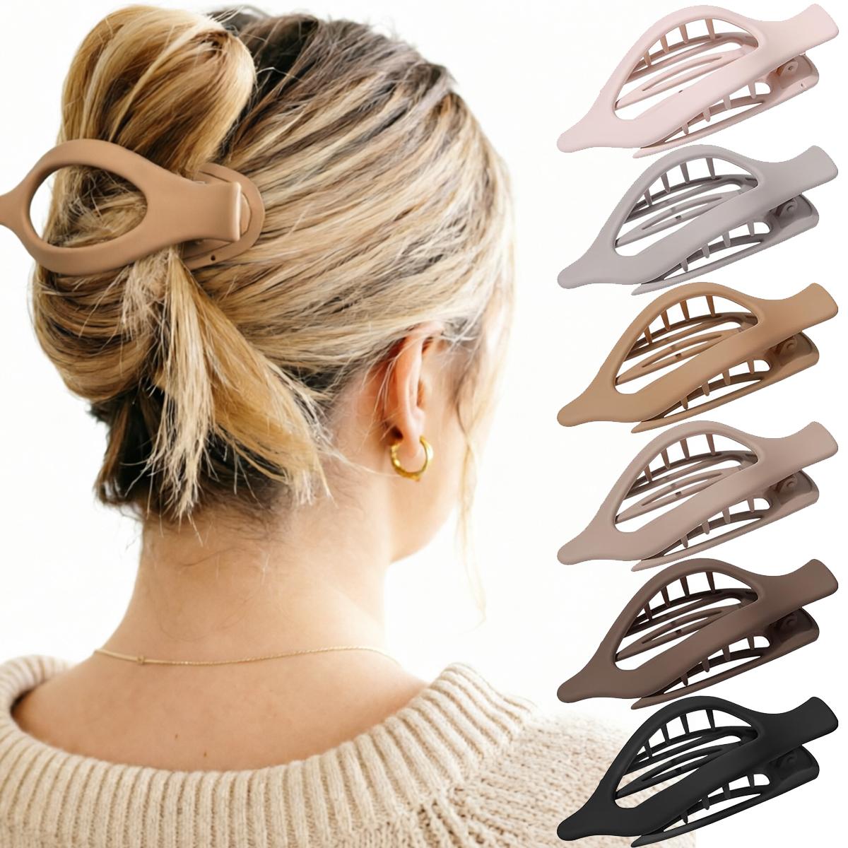 AWAYTR Flat Claw Clips Elegant French Concord Hair Clips Side Slide Duckbill Clips for Women Girls Strong Hold No Slip G