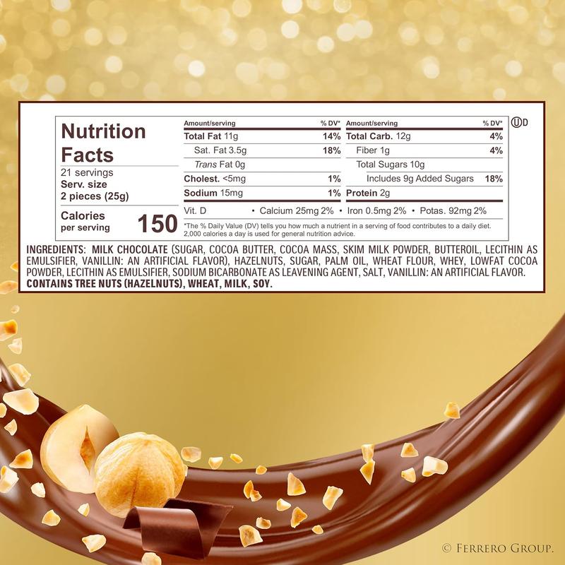 SALE - SALE  - Ferrero Rocher, 16 Count, Gourmet Milk Chocolate Hazelnut, Valentine's Chocolate, Individually Wrapped, 6.2 oz