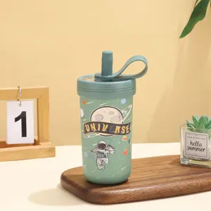 Portable Vacuum Flask 316 Stainless Steel with Straw and Whisk BPA Free Insulated Coffee Cup for Office Home Outdoors