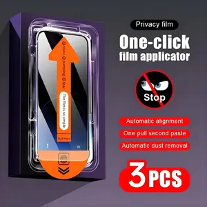 3-Pack Anti-Peep Phone Screen Protectors, Compatible with iPhone 17, 15, 16, 14, 13, 12, 11 Models, Air Plus Privacy Screen Protectors with Earpiece Dust Filter, Comes with a Screen Protector Installation Kit for Easy Application, Full Screen Coverage