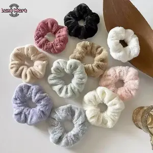 10-Pack Fluffy Fuzzy Scrunchies | Soft Hair Elastics - Random Colors, Perfect for Y2K & Everyday Hairstyles Summervibes