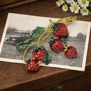 Strawberry Cluster Brooch