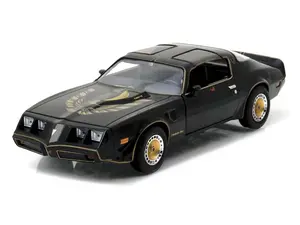 1980 Pontiac Firebird Trans Am Turbo 4.9L Starlight Black w/ Golden Eagle Hood - Diecast 1:24 Scale Model - Greenlight 84037