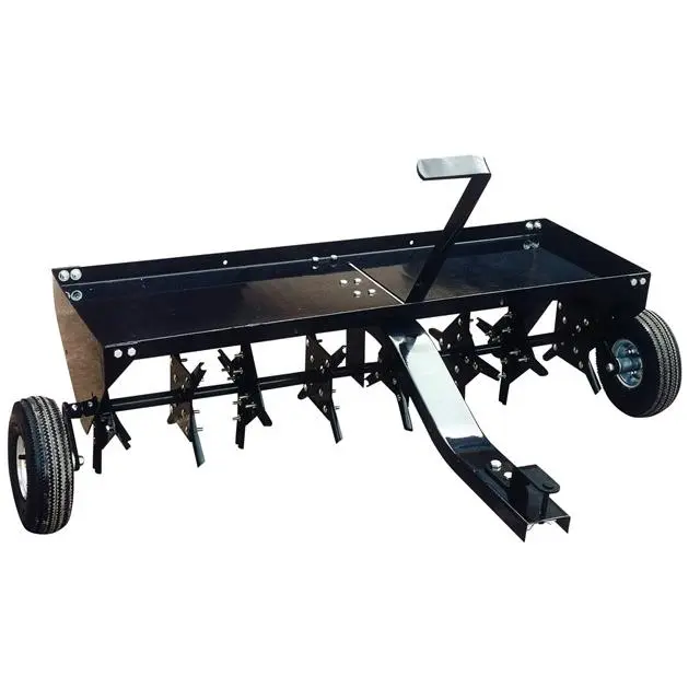 Yard Tuff AE-48T 48 in. Plug-Style Plug Aerator - High-Quality Authentic Product, Powder Coated Specialty Garden Tool, Drag Harrow, Weight Tray, 110 lbs Capacity, Pin-Style Hitch, 14" H x 40" W x 48" L Acreage Rake