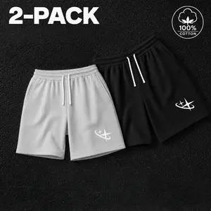 2 Pack Mens Athletic Shorts Casual Summer Short Sweat Bottoms Loose Fit Elastic Waist Drawstring Lounge Gym Training Basketball Running Weekend Streetwear Above Knee Soft Jersey Shorts With Pockets for Beach Campus Travel Daily Outdoor Wear