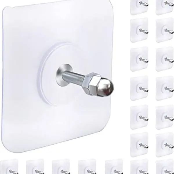 30-Piece Acrylic+Steel Wall Mounted Versatile Organizer Hooks & Rails - Screw-Free Sticker Installation, Easy Mounting Solutions, No Drilling/Punch/Nail, Water Resistant, Repositionable, Reusable, Built-In Bolt Caps, Wall Safe Kitchen Bathroom Accessories