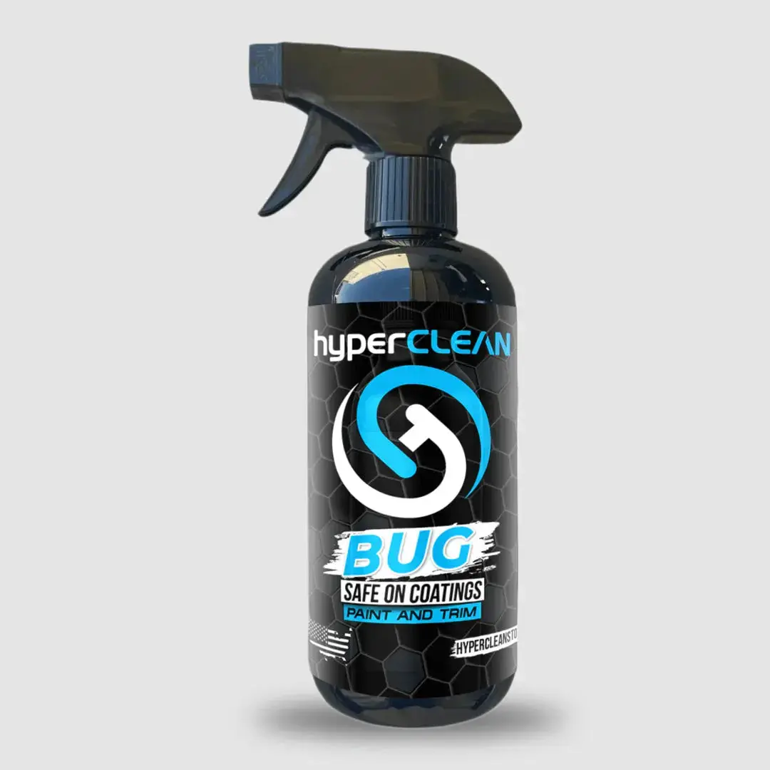 hyperCLEAN Liquid Bug Cleaner - 16oz Automotive Detailing Agent, Ready-to-Use Car Surface Cleaner with Advanced Polymer Tech, Safe on Ceramic Coatings, 1:1 Heavy Bugs/3:1 Regular Cleaning for Paint, Trim, Windshields, Stain-Free