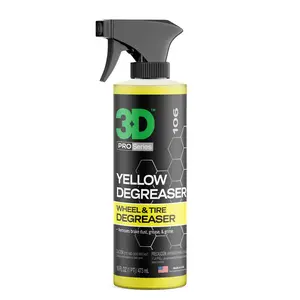 3D Yellow Degreaser   Non-Acid Wheel & Tire Cleaner Spray for Brake Dust, Grime & Tire Dressings  Safe for All Wheels & Whitewalls