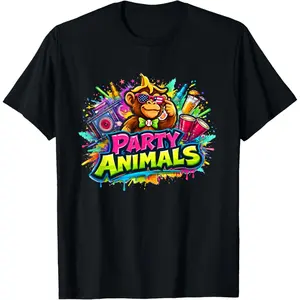 100%cotton Party Animals Basebal T-Shirt