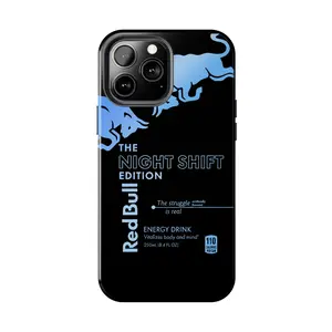 Charging Red Bull Energy Phone Case | Night Shift Edition Compatible with iPhone 17 16 15Pro, 14, 13, 12, 11, 8, XR Mini, Pro Max, Plus & SAMSUNG GALAXY 21 S22 S23 S24 25 ULTRA PLUS Accessories Protection unisex