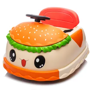 12V Hamburger Bumper Car for Kids Ride on Toys with Parents Control Bluetooth Music USB LED Lights & Rotation Anti-roll Design for Toddlers 1-3 Boys & Girls