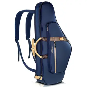 Lightweight Alto Saxophone Case Backpack, 1200D Oxford cloth Gig Bag with Double Hidden Shoulder Straps & Thickened Handle, 2-in-1 Carrying Sax Bag for Tenor Saxophone & Accessories