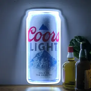 Beerlogo Neon Light Sign Multiple Colors UV Printed Glowing Beer Can Perfect for Bar, Pub, Man Cave, Club, Party Gifts for Beer Lover