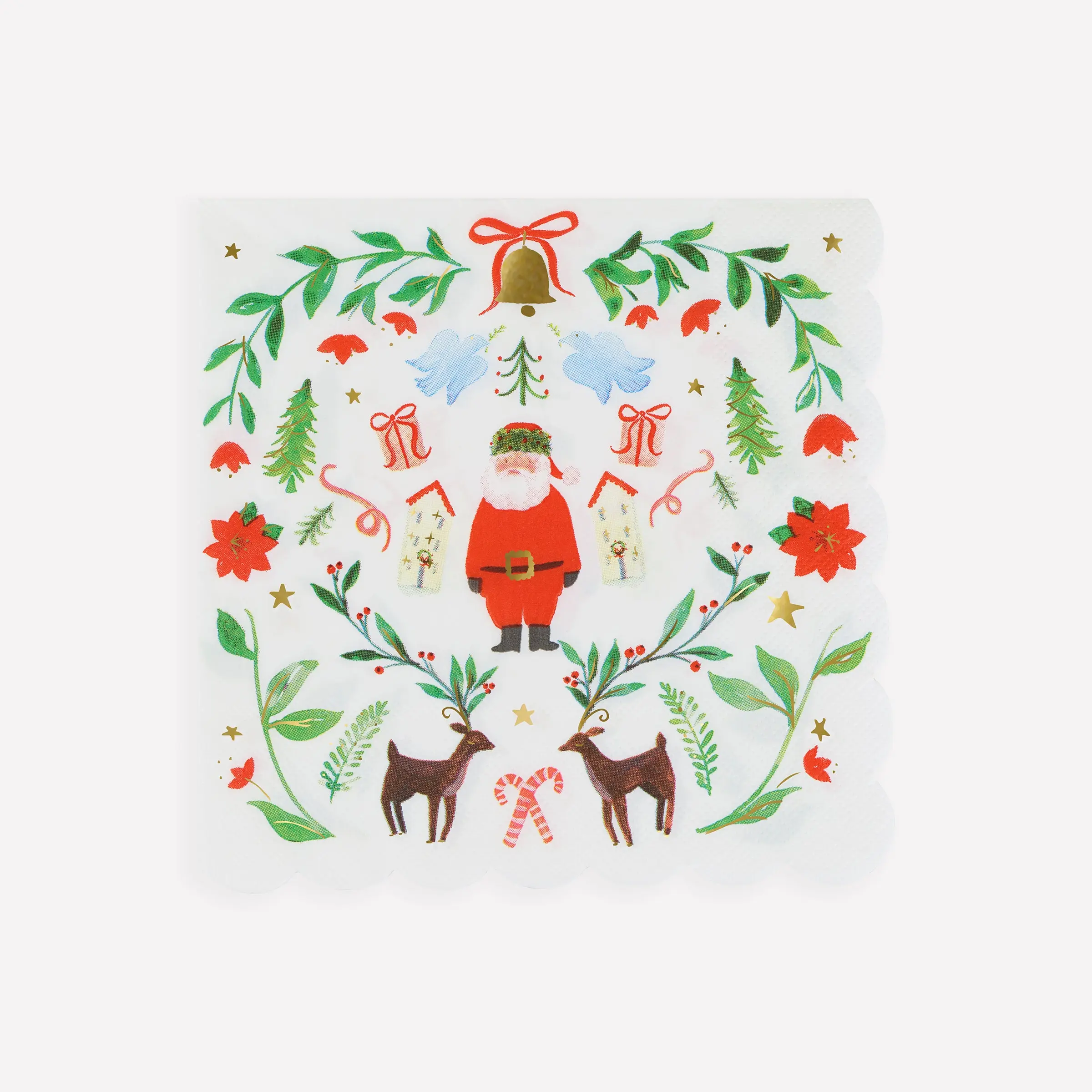 Santa Claus Patterned Large Napkins (x 16)