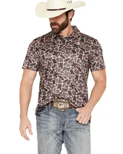 Rock & Roll Denim Men's And X Koe Wetzel Camo Print Short Sleeve Button-Down - Bm51t09166