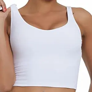 ASport WX2779 Women's 1/3 Piece Tank Tops U Shaped Back Strappy Sleeveless Stretch Tee Shirts