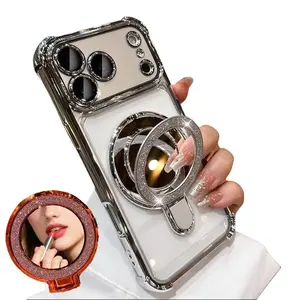 Airbag anti-drop case suitable for IP17promax, mirror stand, 17Pro lens film, 16/15/14/13, high-end feel