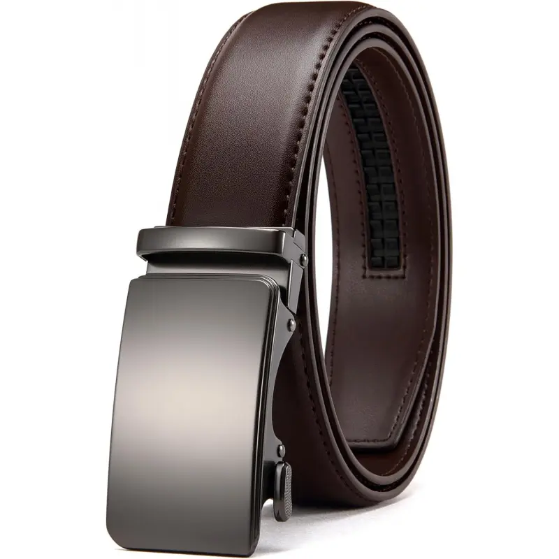 Mens Belt - Mens Ratchet Belt Leather 1 3/8" for Dress Pant - Micro Adjustable Belt Fit Everywhere