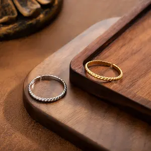 Mini Circle Ring - Elegant Gold Tone Band with Delicate Bead Detailing for Everyday Wear