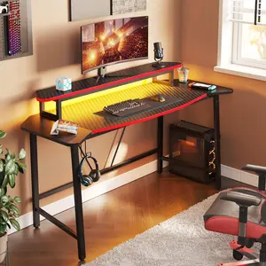 New Gaming Desk Gaming Table Led Lights Monitor Stand Cup Holder Computer graphics