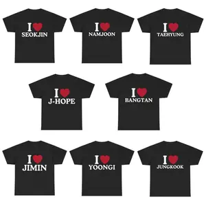 Men's Classic Casual Short-Sleeve Round Neck Graphic Tee - Premium Fabric Kpop Bangtan Boy Band Fan Gift Top