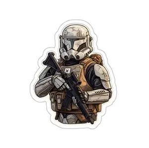 Tactical Space Soldier Sniper Sticker Armor Trooper Vinyl Decal for Water Bottles Laptop and Gun Case Aesthetic Sci-Fi Military Decor