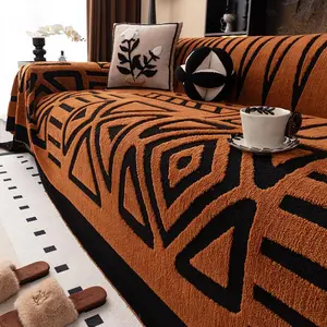 Bohemian Style Sofa Cover, Vintage Crisscross Cozy Sofa Blanket, Non-slip Washable Sofa Slipcover, Dustproof Sofa Slipcover, Couch Sofa Protector, Soft Plush Furniture Decor for Armchair, Double Sofa, Three-seater, Four-seater, Sofa Couch Covers