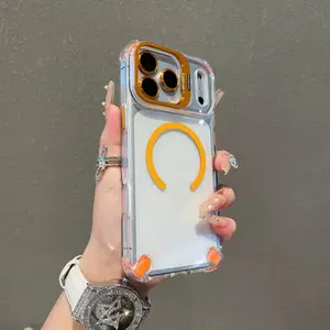 Magnetic Phone Case for iPhone 17 Pro Max/16/15/14/13 Pro Max/plus, Wireless Charging Support, Shockproof Military Protection, Acrylic Cover