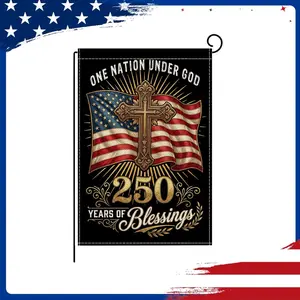 250th Anniversary 4th of July Garden Flags, Multi-Styles Patriotic Independence Day Yard Flags, Double Sided American Flag for Fourth of July Outdoor Decorations, 12.5 x 18.5 Inch