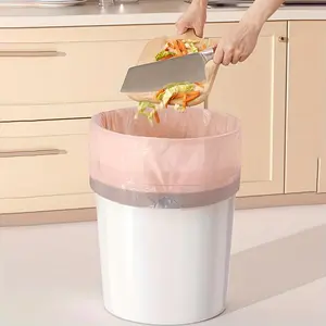 [Thick Trash Bags] 50pcs Extra Thick & Durable Drawstring Trash Bags | Large, Portable Polyethylene Waste Bags for Kitchen, Bathroom, Bedroom, and Living Room Use, Home Organization, Sleek Design, Drawstring Closure, Trash Bag Dispenser