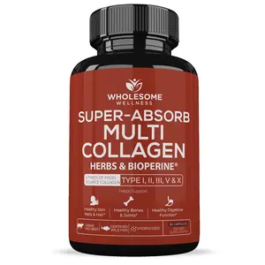 Super-Absorb Multi Collagen Peptides Protein Capsules Hydrolyzed (Type I II III V X)