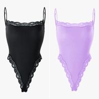 2pcs Bodysuit(Black/Mauve)