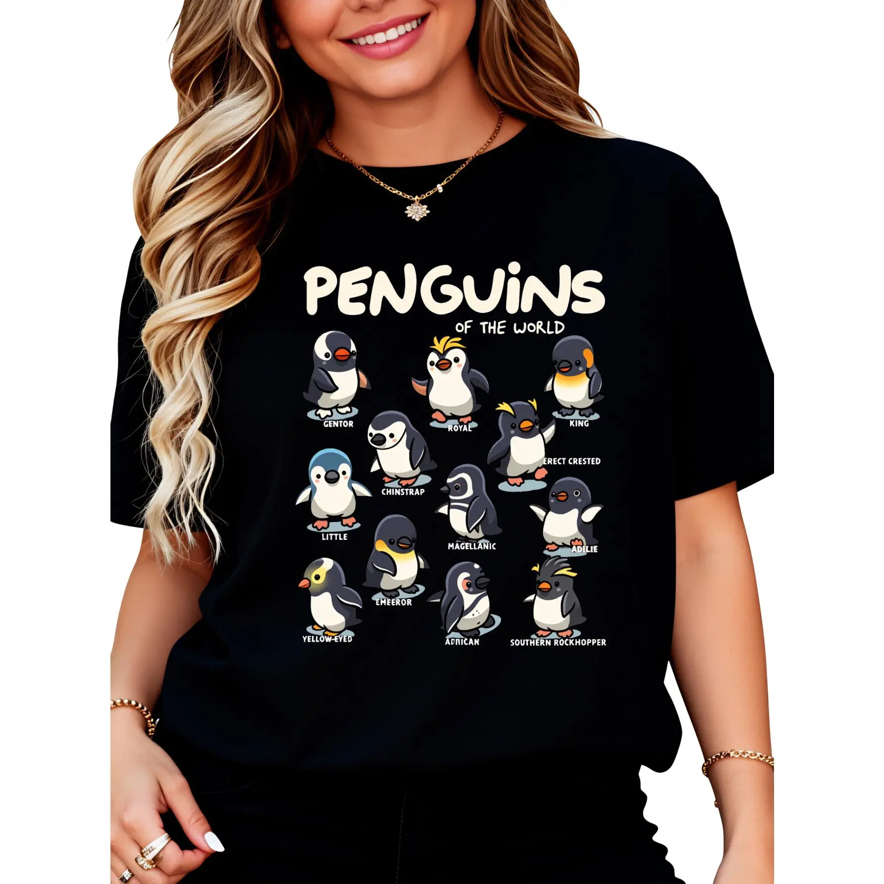 100% Cotton Unisex Penguin Penguins Animals of the World Penguin Lovers T-Shirt