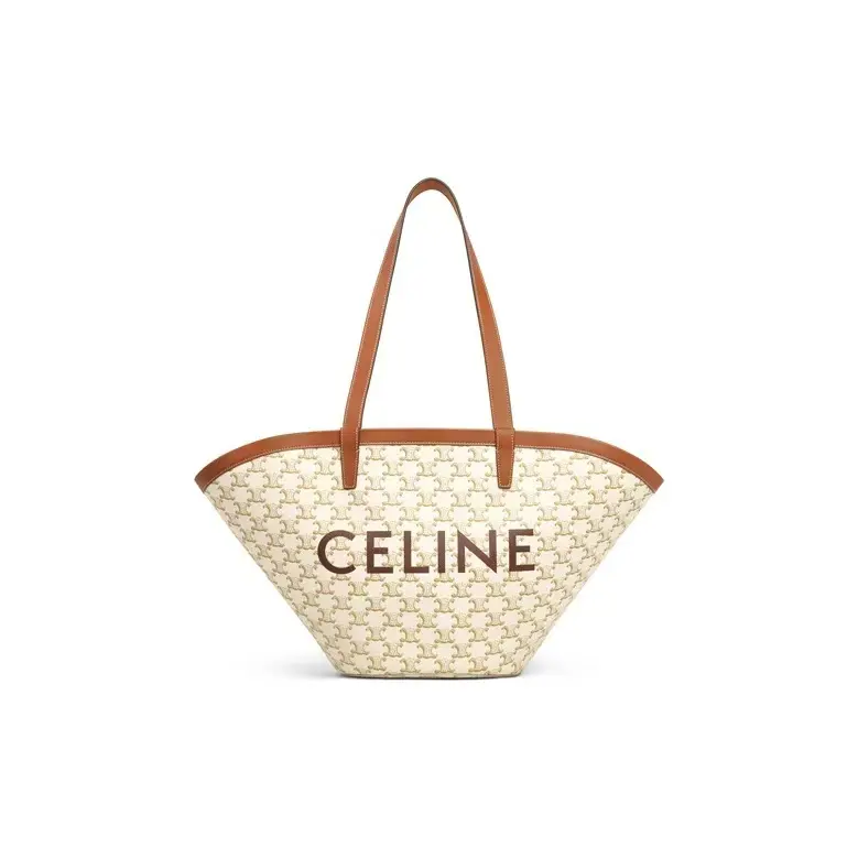 Pre-owned Celine Triomphe Couffin Triomphe‑Canvas Tote Bag Top‑Handle Shoulder Handbag