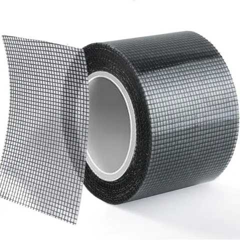 Gray Fiberglass Mesh Window Screen Repair Seal Tape Strips, 2in×16.5ft, Extra-Strong Acrylic Adhesive, All-Seasons High/Low Temperature Resistant, Residue-Free Waterproof Seal, Cut to Desired Size, Indoor/Outdoor Use, Fits Screen Doors
