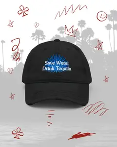 Save Water Drink Tequila Distressed Hat