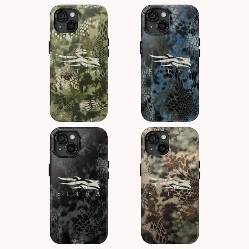 Sitka Camo Tactical Hunting Smartphone Shell, Rugged Protective Handheld Case with Kryptek-Style Pattern for Outdoorsmen, Compatible with iPhone 11-17 Pro Max/Plus & Samsung Galaxy S23-25 Devices