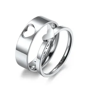 4/6mm "I love you" rings for couples, heart-shaped engagement rings, suitable as a perfect gift for couples, weddings, or Valentine's Day.
