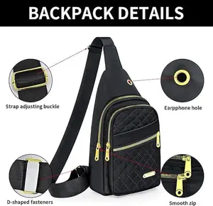 Crossbody Small Sling Backpack Sling Bag for Women Men Chest Bag Daypack Crossbody for Travel Sport Lightweight Durable Compact Size