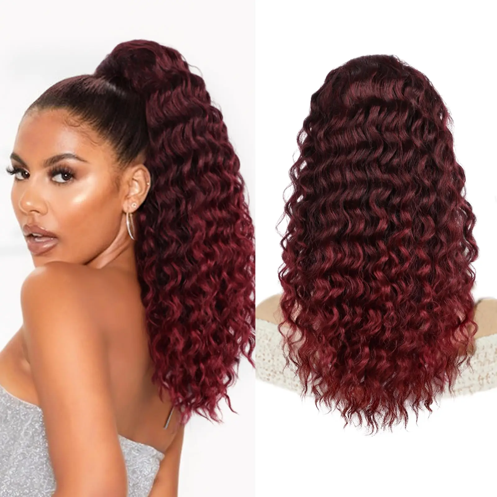 Ombre Burgundy-18inch