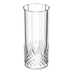 14 oz. Clear Crystal Cut High Ball Plastic Glasses