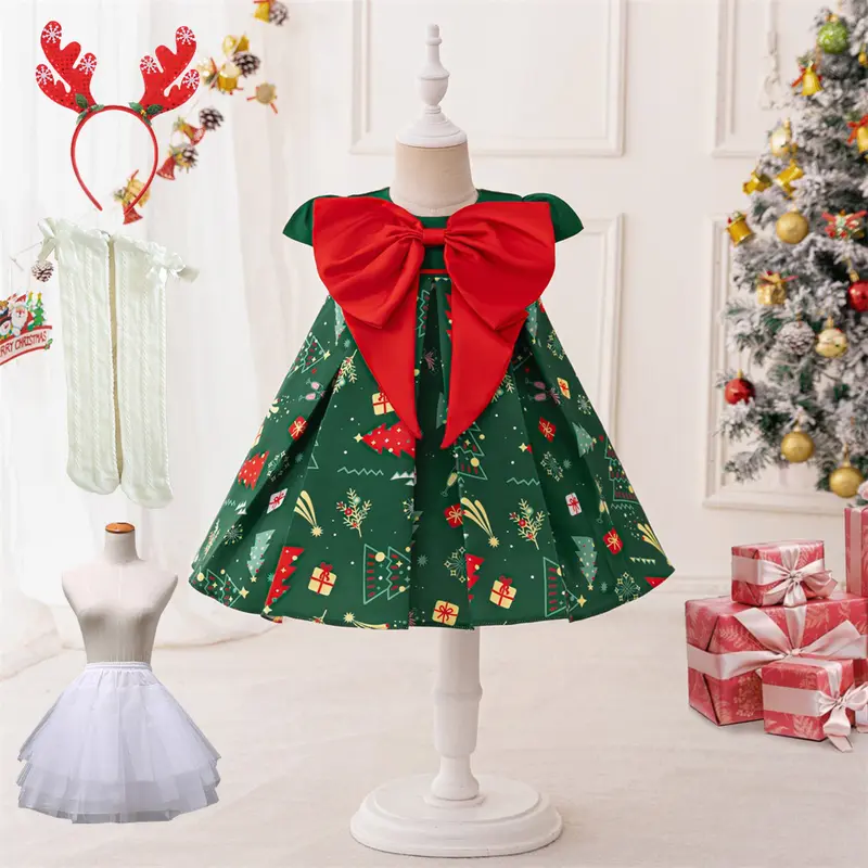 strapless open back dress Christmas Grinch Baby Sequin Bodysuit Dress