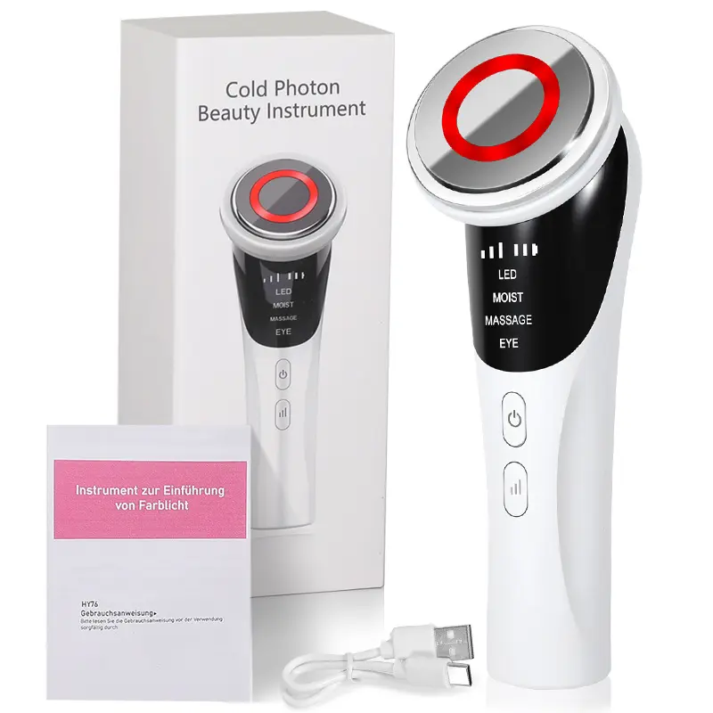 Cold Photon Beauty Instrument, 4-in-1 Facial Massager, Red Light