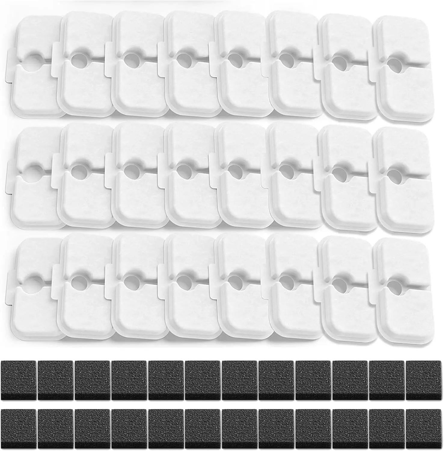 48-Pack  Water Fountain Filter Repalcement,For PETLIBRO Dockstream  Water Fountain PLWF005/PLWF115/PLWF105, Pet libroTriple Filtration System with Pre-filter Sponge