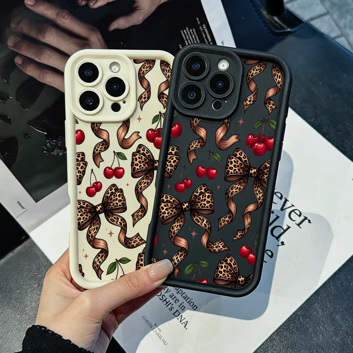 Phone Case: Leopard Bow Pattern Precision Fit Anti-Drop TPU Case for Accessory Name iPhone 17 16 15 14 13 12 11 PRO MAX PLUS 17AIR 16E 17E 13mini 12mini XSMAX X XS Samsung S26 S25 S24 S23 S22 S21 ULTRA PLUS Sleek Full Body Protective Cover