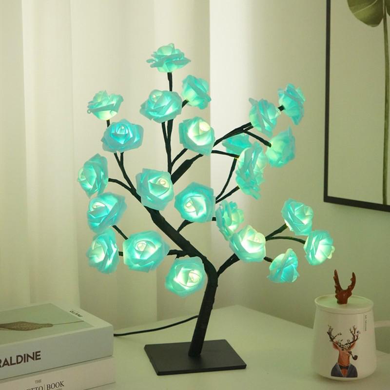 USB-Powered Rose Tree Night Light - Warm Glow Bedroom Lamp, Perfect Valentine's Day Gift & Festive Home Decor
