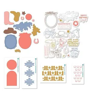 Crafts & Sewing Diamond Press Cowgirl Stamp, Die and Stencil Kit